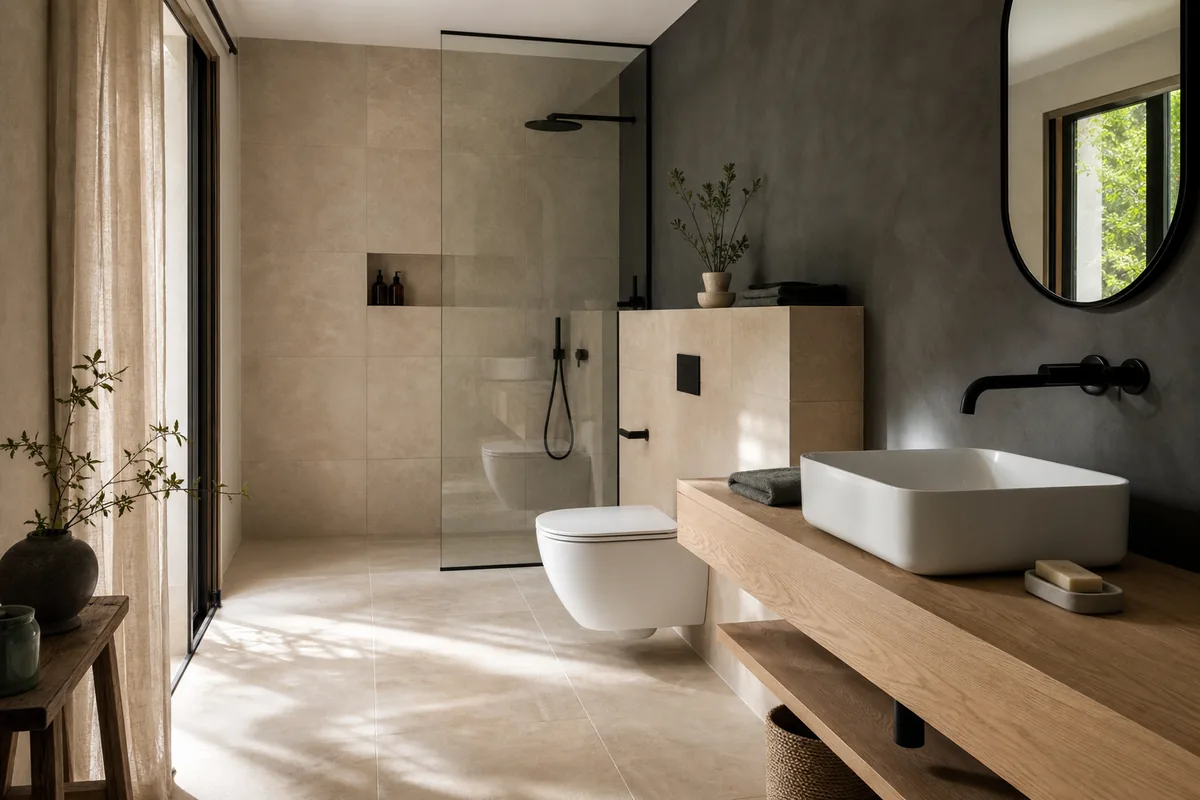 Sanitaires, WC suspendu et eau chaude